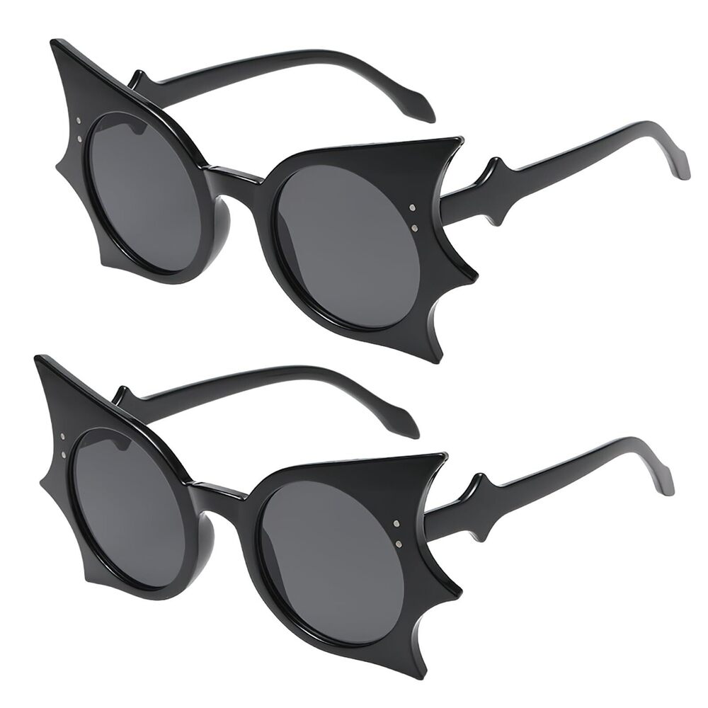 8920 Bat Sunglasses Retro Punk Hip Hop Style Black Sunglasses for Halloween